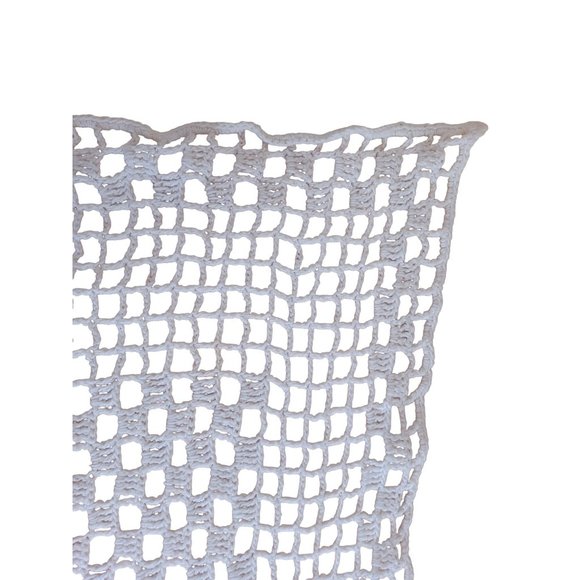 Vintage Grandma's Hand Crochet 14" Square Doily Handmade White Table Topper - Picture 2 of 7